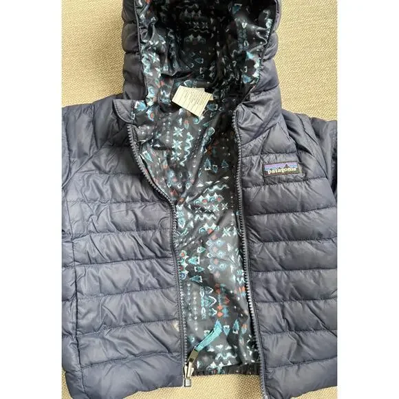 PATAGONIA Reversible Down Sweater™ Hoody Quilted Puffer Jacket Size 2T - Picture 2 of 5